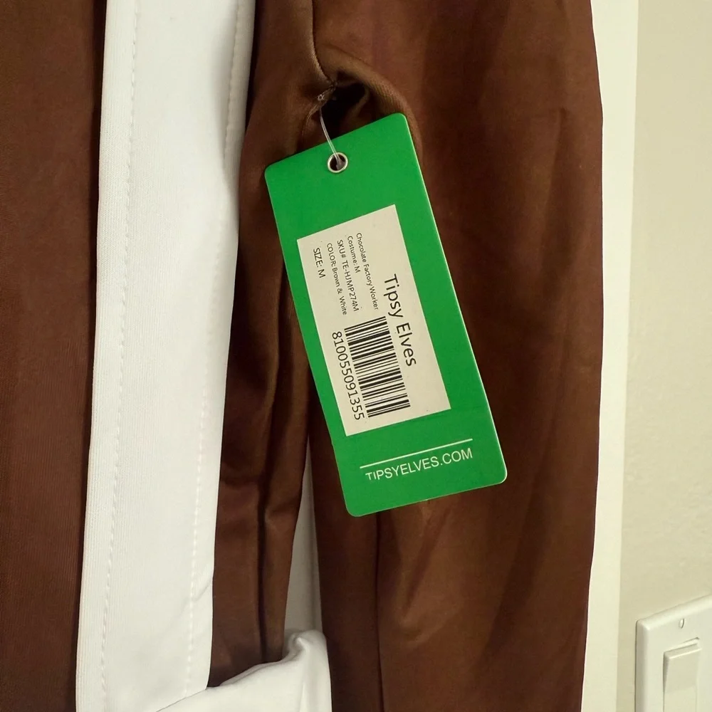 Tipsy Elves Chocolate Factory Worker 3pc Costume - Size M - Brown/Green‎ - NWT - Picture 4 of 7